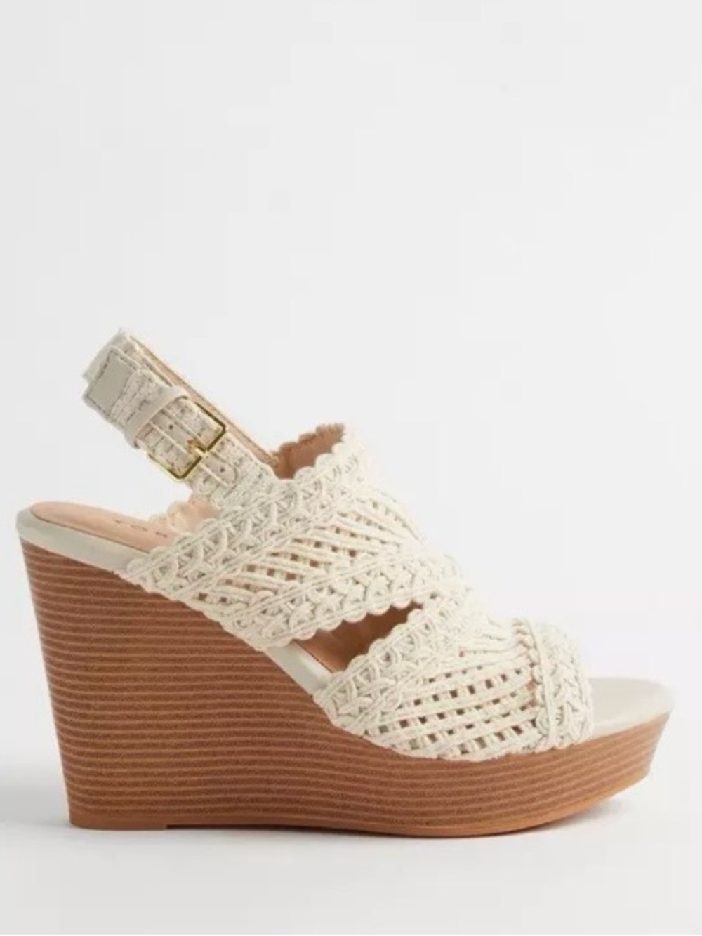 Torrid Cream Crochet Wedge Platform Sandals - Size 10WW - Worn Once! - Picture 2 of 12
